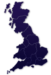 Map showing regions of United Kingdom